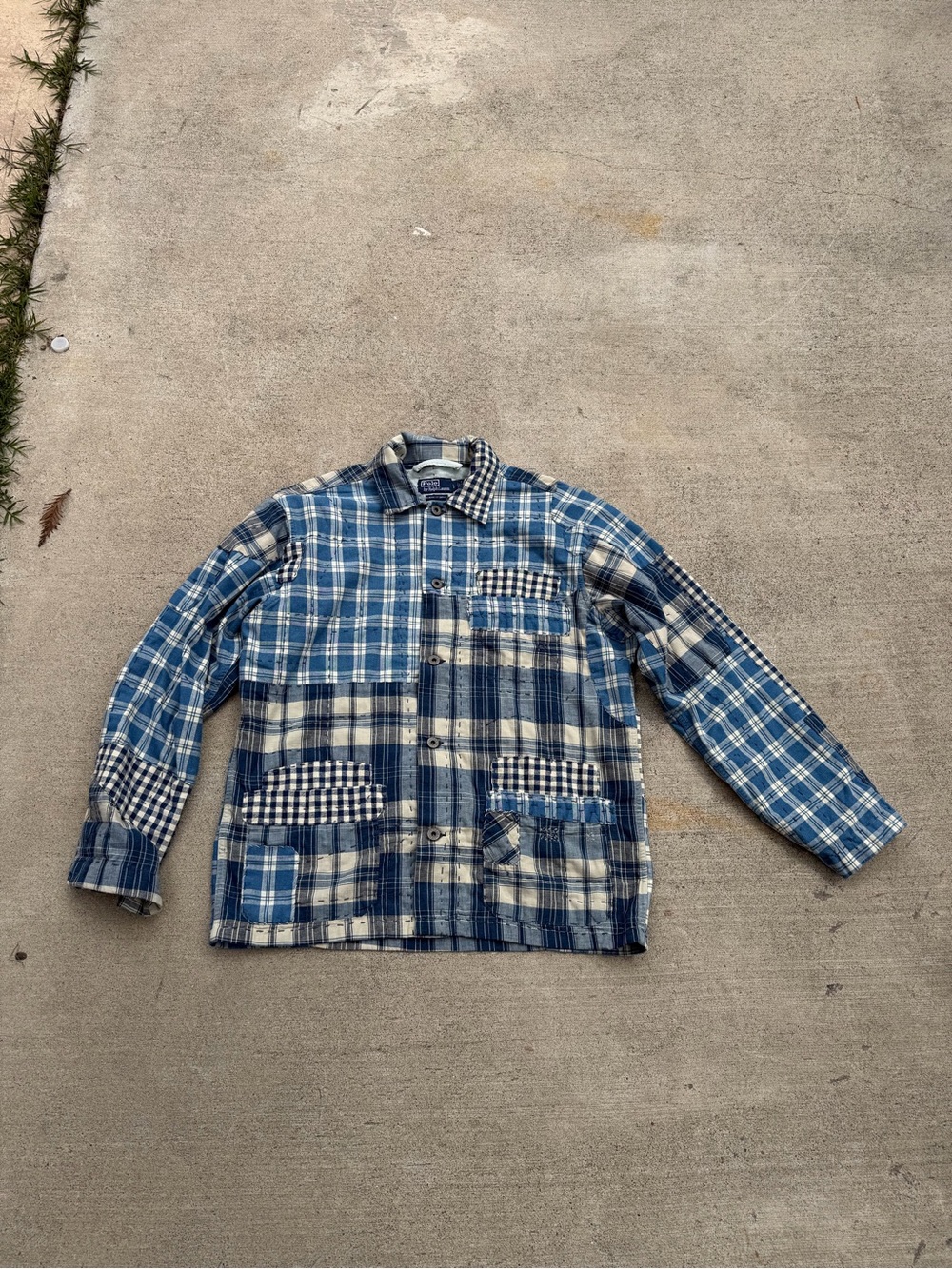 Ralph Lauren Boro Sashiko Patchwork Repaired Engineer Work Jacket L